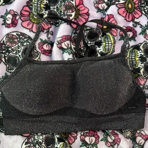 PINK Victoria's Secret Black Sparkle sports bra